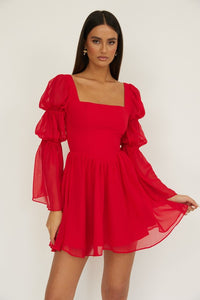 Chiffon Sleeve Mini Dress