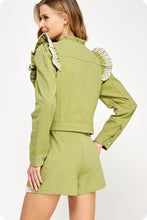 Load image into Gallery viewer, Embroidered Ruffle Detail Jacket
