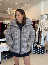 Load image into Gallery viewer, Plaid High Mock Puffer Jacket
