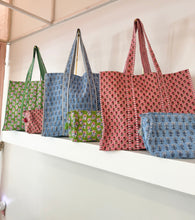Load image into Gallery viewer, Quilted Block Print Tote Bag
