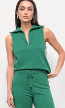 Load image into Gallery viewer, Weston Sleeveless Half Zip Athletic Stripe Knit Top
