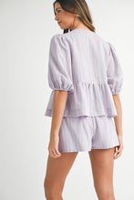 Load image into Gallery viewer, Stripe Bow Short Sleeve Bow Set
