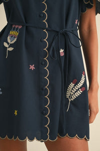 Embroidered Shirt Dress