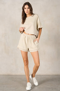 Boxy Half Sleeve Top Set with Short