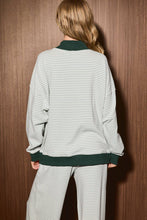 Load image into Gallery viewer, Striped Merry Mock Neck Sweatshirt

