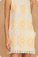 Load image into Gallery viewer, Medallion Crochet Sleeveless Mini Dress
