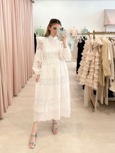 Crochet Lace Eyelet Maxi Dress
