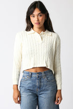 Load image into Gallery viewer, Collared Cable Knit Sweater
