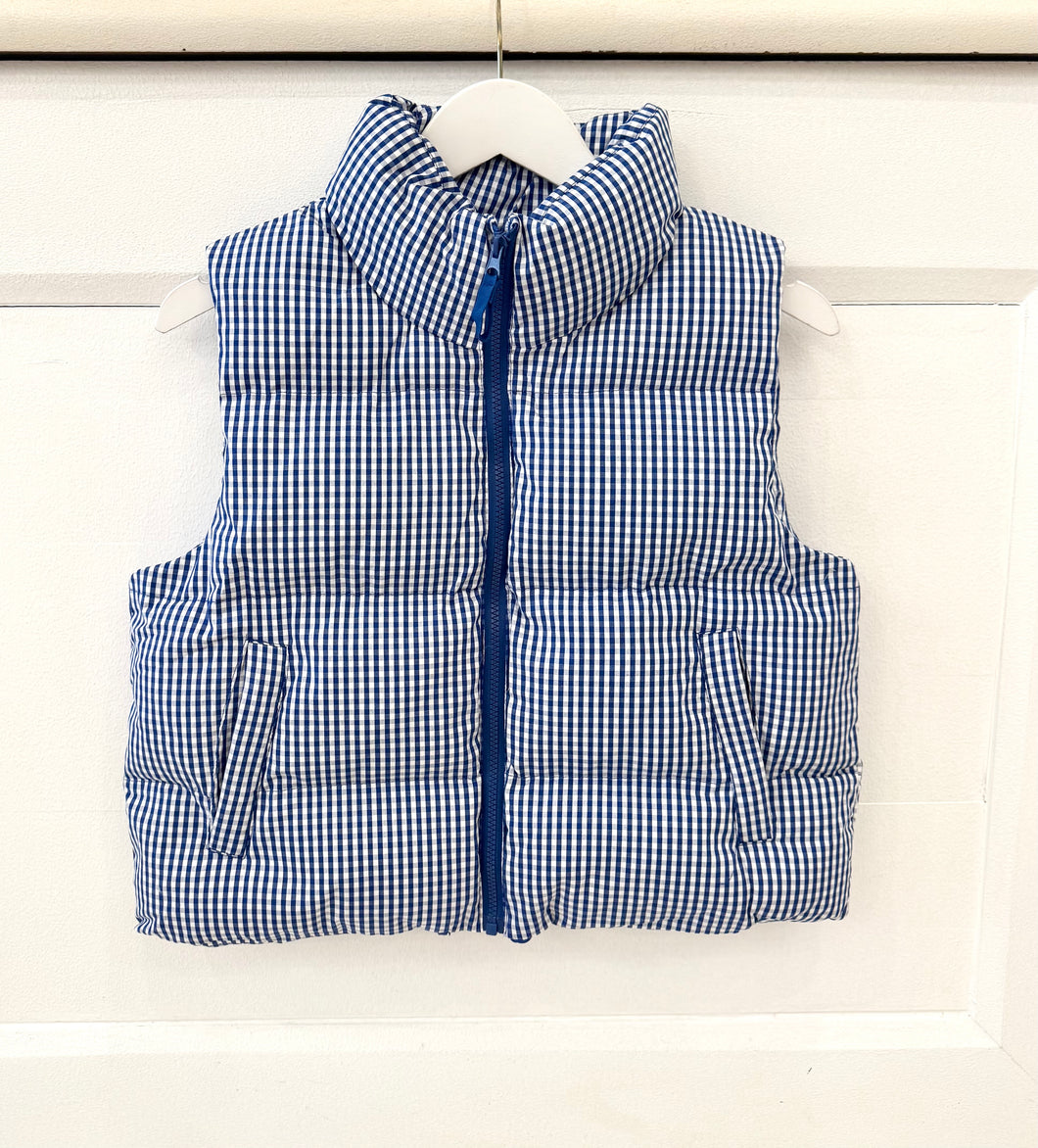Gingham Puffer Vest