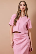 Load image into Gallery viewer, Cropped Faux Suede Panel Top
