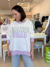 Load image into Gallery viewer, Mardi Gras Floral Patchwork Sweatshirt
