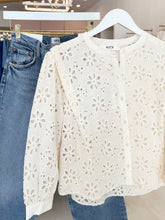 Load image into Gallery viewer, Savanna Eyelet Button Up Top
