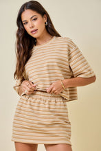 Load image into Gallery viewer, Striped Mini Skirt Lounge Set
