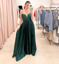 Load image into Gallery viewer, Satin Pleated Maxi Dress
