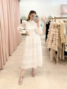 Crochet Lace Eyelet Maxi Dress
