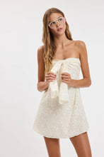 Load image into Gallery viewer, Twisted Bow Sequin Swing Dress
