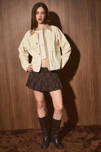 Load image into Gallery viewer, Gingham Contrast Trim Collared Shacket Jacket
