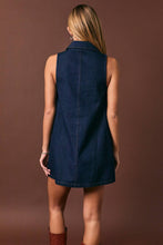 Load image into Gallery viewer, Sleeveless Button Down Denim Dress
