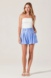 Ollie Pleated Linen Blend Shorts