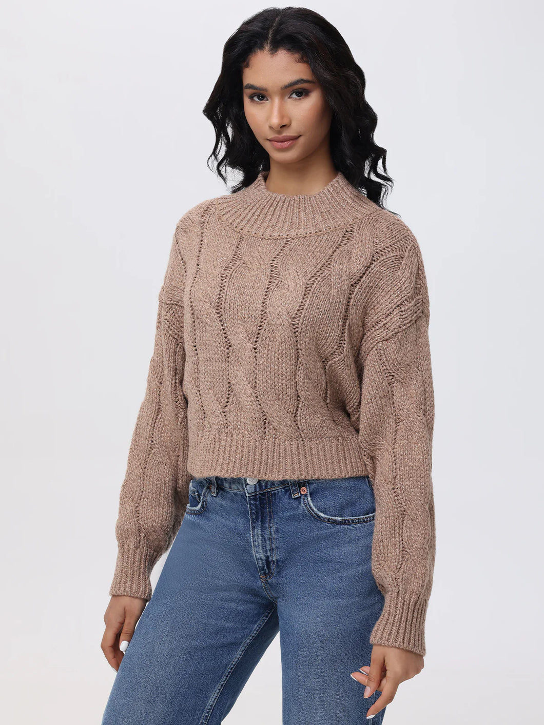 Lola Lurex Cable Cropped Pullover