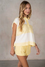 Load image into Gallery viewer, Yellow &amp; White Collared Short Set
