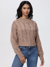 Load image into Gallery viewer, Lola Lurex Cable Cropped Pullover
