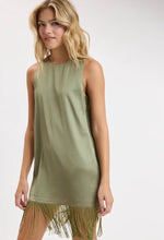 Load image into Gallery viewer, Satin High Neck Fringe Mini
