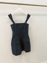 Load image into Gallery viewer, Denim Square Neck Mini Romper Dress

