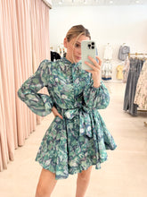 Load image into Gallery viewer, Long Sleeve Jeweled Tie Dress
