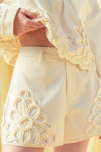Load image into Gallery viewer, Ivory Pom Pom Floral Detail Short
