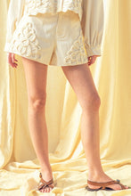Load image into Gallery viewer, Ivory Pom Pom Floral Detail Short
