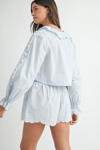 Load image into Gallery viewer, Long Sleeve Scallop Short Set
