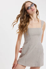 Load image into Gallery viewer, Gingham Wide Strap Plain Mini Dress
