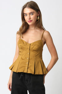 Pleated Spaghetti Strap Top