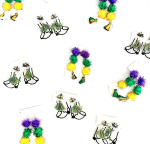 Mardi Gras Boot Earring