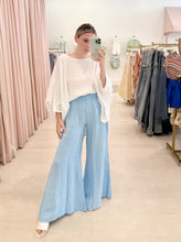 Load image into Gallery viewer, Elastic Smocked Waist Linen Wide Leg Pants
