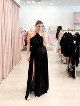 Load image into Gallery viewer, Pleated Metallic Halter gown

