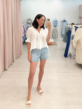Load image into Gallery viewer, V Neck Ruffle Blouse White
