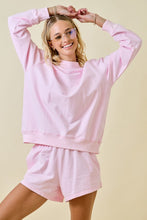 Load image into Gallery viewer, Mock Neck Terry Sweatshirt Short Set
