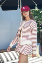 Load image into Gallery viewer, Rib-Trimmed Striped Cardigan
