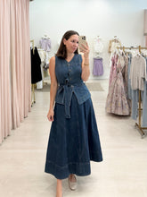 Load image into Gallery viewer, Denim Buckle Midi Skirt
