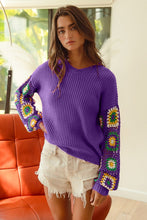 Load image into Gallery viewer, Crochet Detail Mardi Gras Sweater
