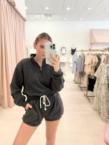 Pullover Half Zip Terry Sweatshirt
