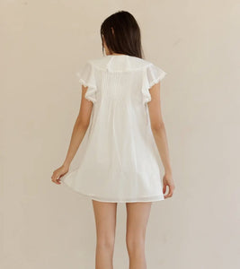 Poppy Ruffle Lace Mini Dress