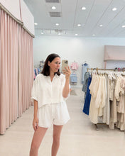 Load image into Gallery viewer, Eyelet Collared Top Short Set
