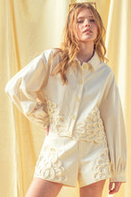 Load image into Gallery viewer, Ivory Pom Pom Floral Jacket
