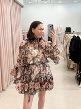 Load image into Gallery viewer, Brown Floral Mini Dress
