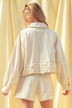 Load image into Gallery viewer, Ivory Pom Pom Floral Detail Short
