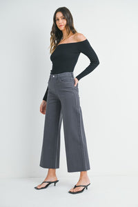 Charcoal Wide Leg Jean