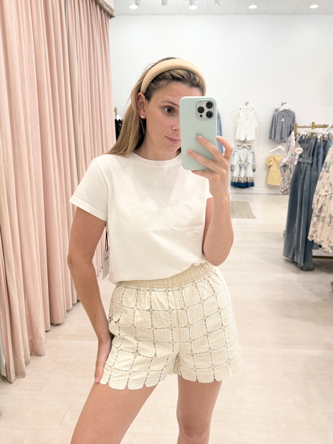 Gingham Grid Lace Shorts